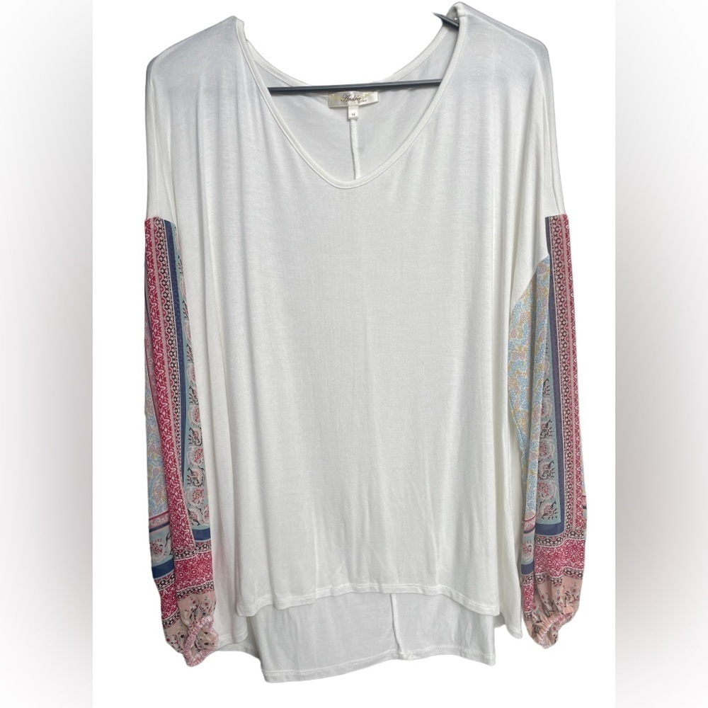 Bowerbird Andree by Unit - Printed Balloon Sleeve Top M - Picture 2 of 7